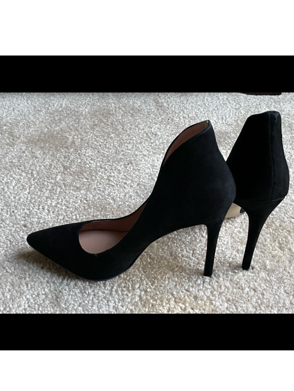 Enzo Angiolini Black Suede Pointed Toe Stiletto Pumps - Picture 2 of 11